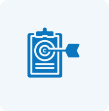 Clipboard with bullseye and arrow icon