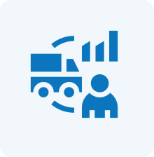 Truck and person with signal bars icon