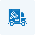Blue truck, legal gavel design