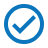 Blue checkmark icon on black background